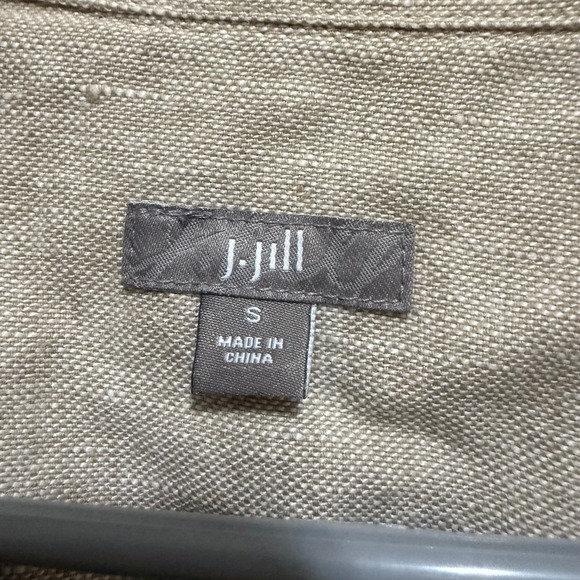 J Jill‎ Linen Blend Button Front Cropped Utility Jacket Beige Size Small - Picture 10 of 12